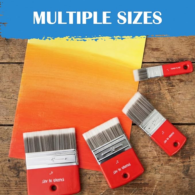 Falling in Art 3 Inch Flat Paddle Paint Brush | Scale Brush, Blending Paint Brush, Wide Flat Paint Brushes for Oil and Acrylic Paints