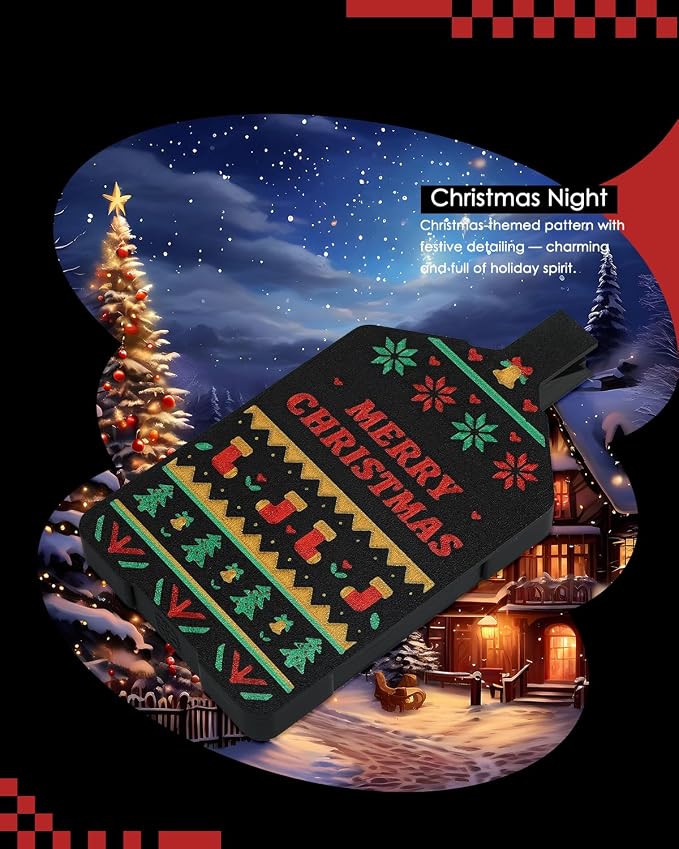 Foreveryoung Festive Bi-Tonal Diamond Art Tray with Lid, Christmas Night