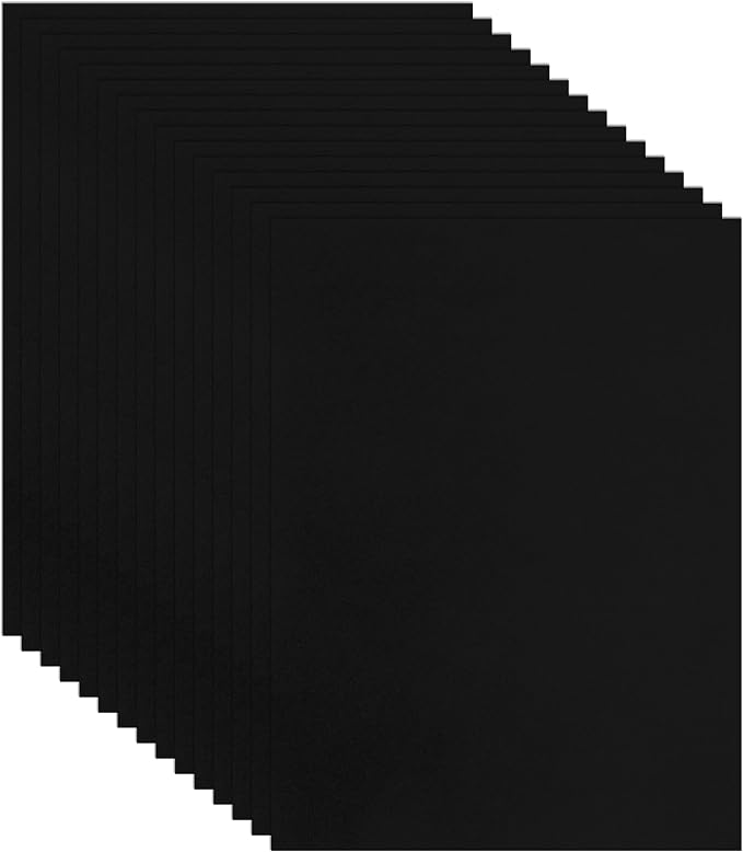 Guakicae 100 Sheets Black Cardstock 8.5 x 11 Printer Paper 75lb