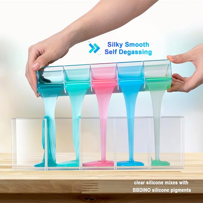 BBDINO Silicone Mold Making Kit 30A Platinum Liquid 2.42 lbs Translucent | High Strength 1A:1B Mix Self-degassing Silicon Heat Resistant 446F Ideal for Molding of Resin/Jewelry/Candle/Concrete/Plaster