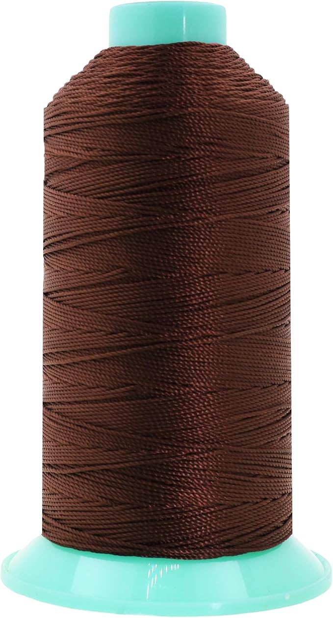 Mandala Crafts Size 346 210D T350 Dark Brown Bonded Nylon Thread, 415 YDs