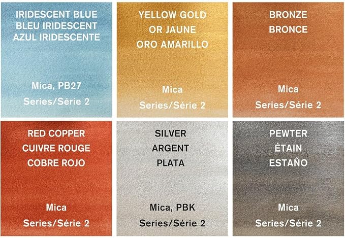 Winsor & Newton Cotman Watercolor Paint Set, 6 x 8ml Tube Metallic Colors | Introductory Watercolor made with Fine Art Pigments, Perfect for Beginners, Lightfast & Permanent, Good Tinting Strength