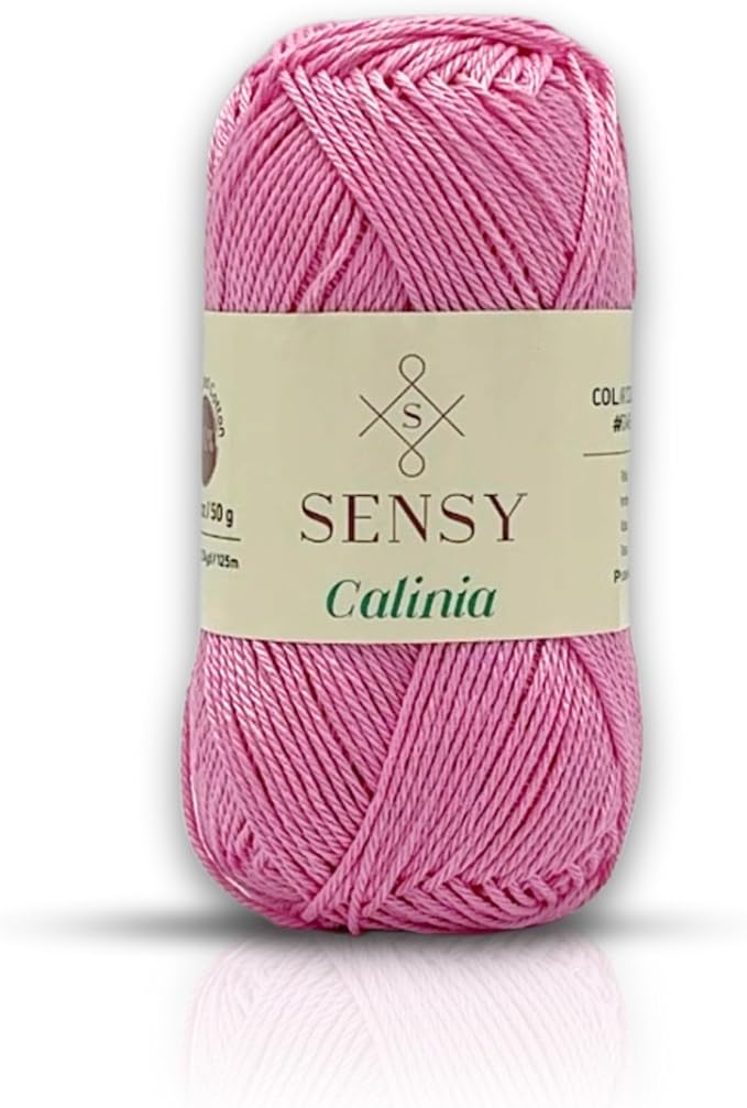 S Sensy Calinia-Mercerized Giza Cotton Amigurumi #2 Fine Yarn Pink 131yds