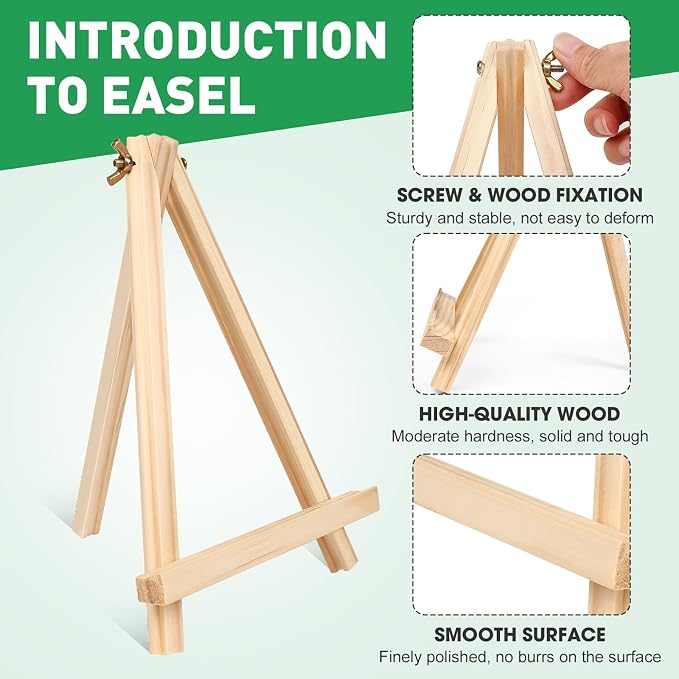ESRICH 5 Pack 8x10 Canvas and Easel Set, Mini Acrylic Paint, Paint Brushes, Palettes, Aprons, Paint Kits for Adults Couples Friends Date Night Painting Party Supplies