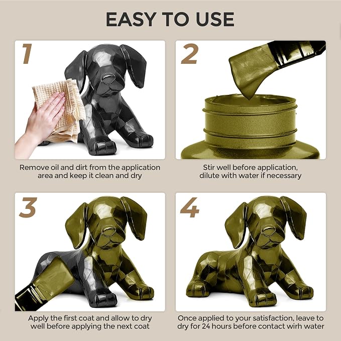 Nicpro Metallic Brass Acrylic Paint, 8.45oz/250ml Large Brass Leaf Paint | Non Toxic, Non Fading Craft Paints for Metal, Wood, Clay, Fabric, Canvas, Furniture, Handcrafts, Art Supplies