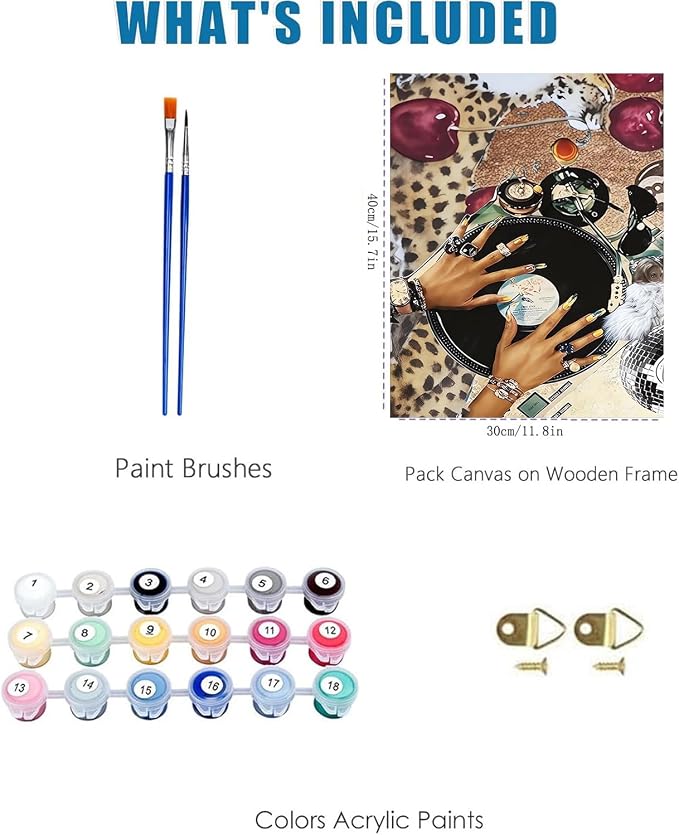 WUDWL Coquette Paint by Numbers Kit for Adults, Color By Numbers for Adults | Fashion Cheetah Decor Painting by Number On Canvas, Paint Number Artist Funny Without Frame DIY, Home Wall Decor, 12x16in