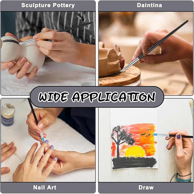 15 Pack Silicone Paint Brushes for Crafts, Rubber Tip Silicone Brushes for Resin Clay Sculpting Tools Modeling Dotting Tool Pottery Craft Use for DIY Handicraft, Head Rubber Paint Pens, 5 Shapes Head