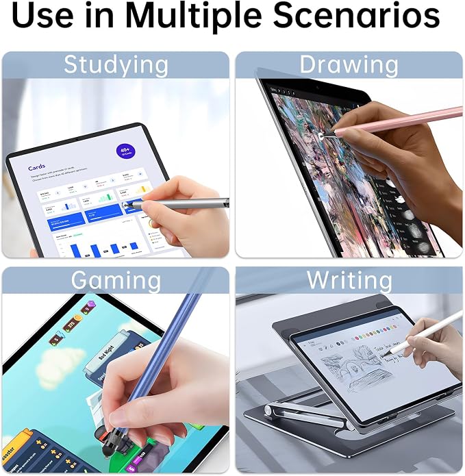 Bopomofo Stylus(5 Pcs),2-in-1 Stylus Pen for Touchscreen,Stylus Pen | Metal Barrel,Suitable for Apple(iPhone/ipad)/Nintendo Switch/Samsung/Google/Microsoft/Android Tablets Touch Screen Devices