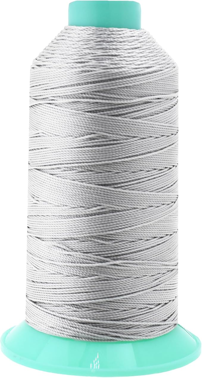 Mandala Crafts Size 346 210D T350 Silver Bonded Nylon Thread, 415 YDs