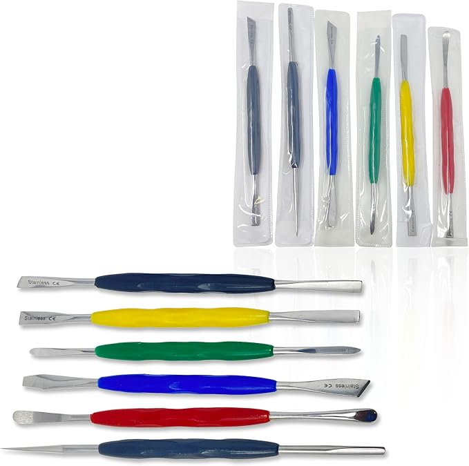 CYNAMED Stainless Steel Spatula Wax & Clay Sculpting Tool Carver Set (6PK)
