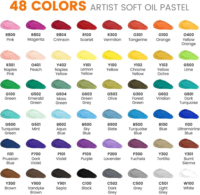 Artecho Extra Soft Oil Pastels 48 Colors Artist Grade