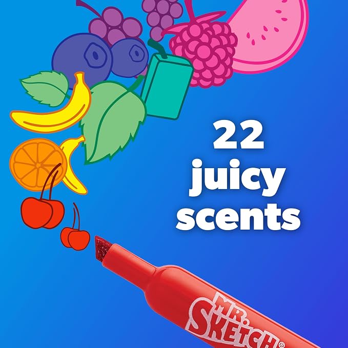 Mr. Sketch Scented Markers, Chisel Tip, Assorted Colors, 22 Count - Fun for Kids, Coloring, Spark Creativity, Arts & Crafts