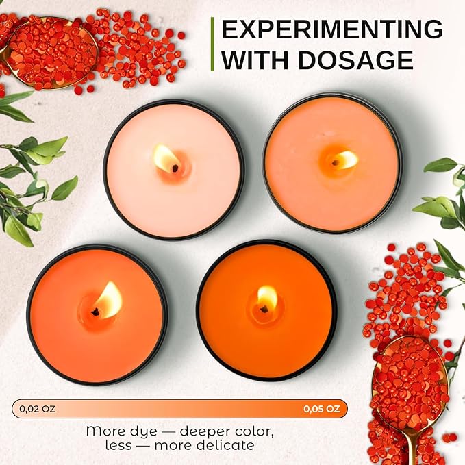 Candle Wax Dye for Soy Candle Making - 24 Color Chips in Jars | Premium Candle Wax Coloring - Highly Concentrated Candle Chips Colors in Jars