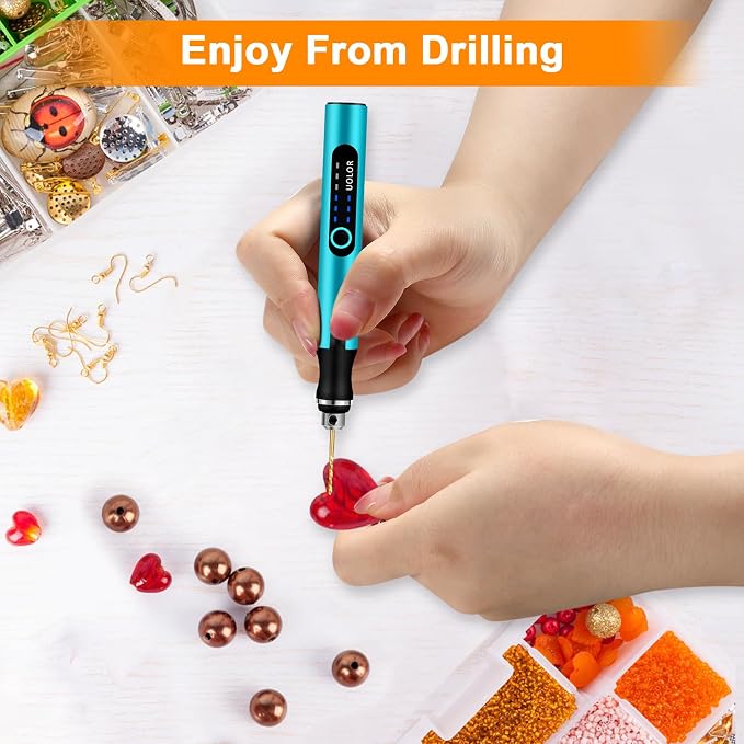 Uolor Mini Twist Drill Bit Set, 10Pcs Micro Engraving Drill Bits, 0.6mm-2.2mm, HSS 2.35mm Shank Titanium Coated Tiny Drill Bit Hole Drilling Tool for DIY Resin, Jewelry, Amber, Circuit Board, Walnut