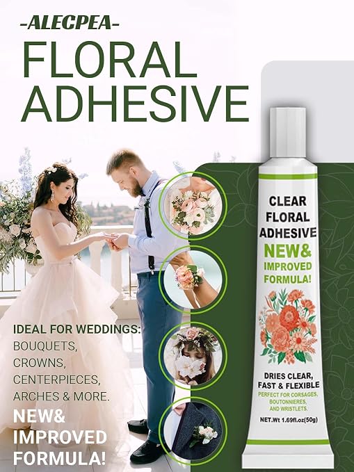ALECPEA Floral Adhesive Glue, 50g for Fresh, Dried and Artificial Flowers