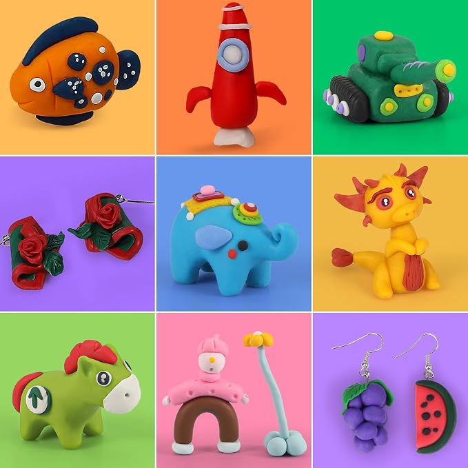 Ixiaoyoo 51 Colors Polymer Clay, Oven Bake DIY Modeling Clay for Kids | Easy to Shape, Non-Sticky, Model Clay Toys with Sculpting Tools, Art Supply for School Project, Home Decor, Gift for Artists