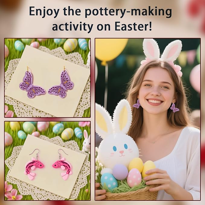 9pcs Farm Theme Polymer Clay Cutters，Animal Polymer Clay Jewelry