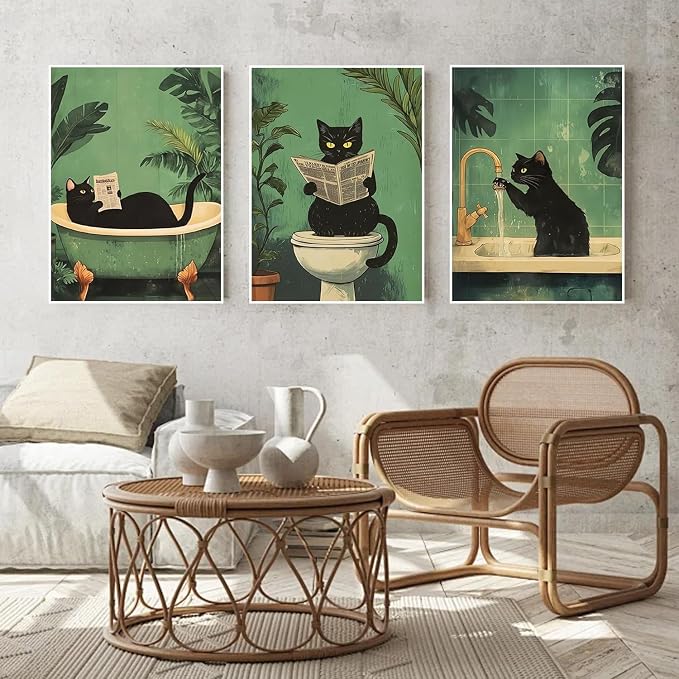3 Pack Black Cat Diamond Art Kits for Adults Diamond Painting Kit Beginner