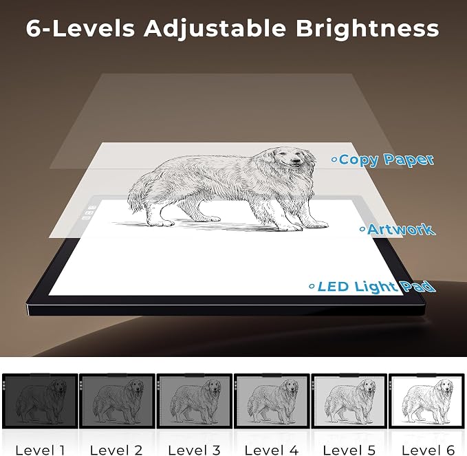 Rechargeable A4 Diamond Art Light Board with Stand, Tracing Light Box