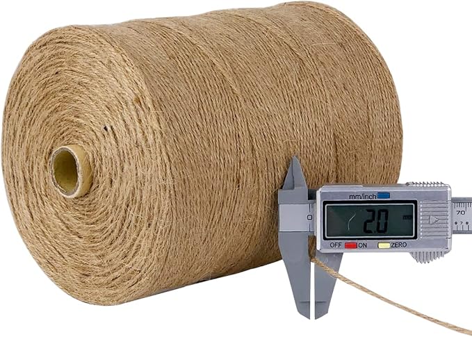 PerkHomy Jute Twine String 3600 Feet Natural Thin for Craft Gardening Plant Gift Wrapping Tag Art Wedding Home Decoration Packing Material Christmas Bulk (3600 FT * 2mm (3Ply))