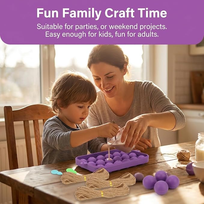 DIY Soap Making Kit, 2 Pack Grape Soaps Silicone Molds with Jute Rope and Threading Tools for Beginners Adults Crafters Handmade Soap Making Gift & Home Decor (Without Soaps)