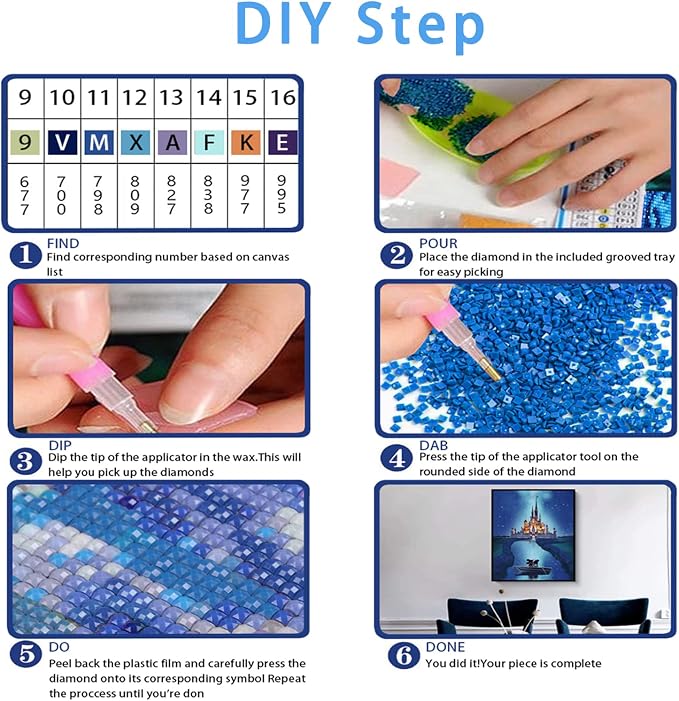 JAKI Diamond Painting Kits for Adults,Castle Diamond Art 12x16inch