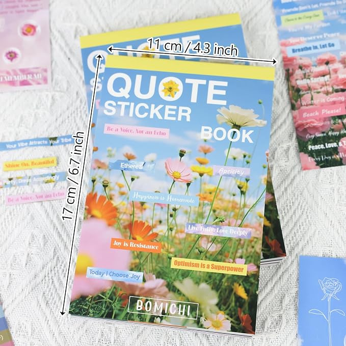 Bomichi Quote Stickers for Journaling, 48 Sheets 2800Pcs+ Word Motivational Inspirational Small Talk Stickers for Scrapbook Junk Journal Bullet Journal DIY Craft Card Making