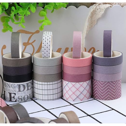 100 Rolls Vintage Washi Tape Set, 0.4 & 1 Inch Widths