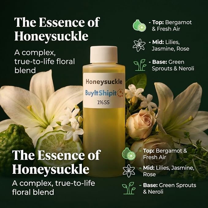 Honeysuckle from Our Floral Collection - 1% SS - Perfect for Adding Aroma to Freshies, Candles, Soaps, and Diffusers -32oz
