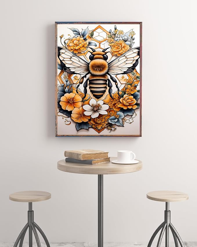 Bee Diamond Art Kits for Adults Beginners, 5D Diamond Painting for Adults