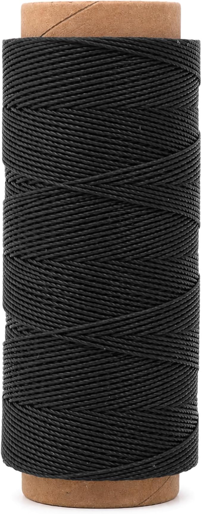 Mandala Crafts 50M 1mm Black Round Waxed Thread for Leather Sewing