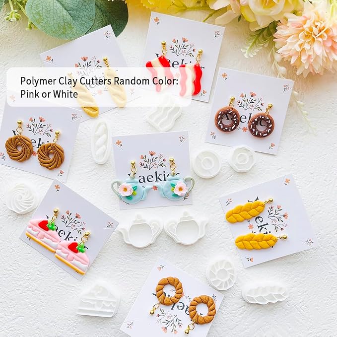 Food Shape Polymer Clay Cutters Set – Molds, Clay Cutters for Polymer Clay, Clay Earring Tools（Non-Food Items）