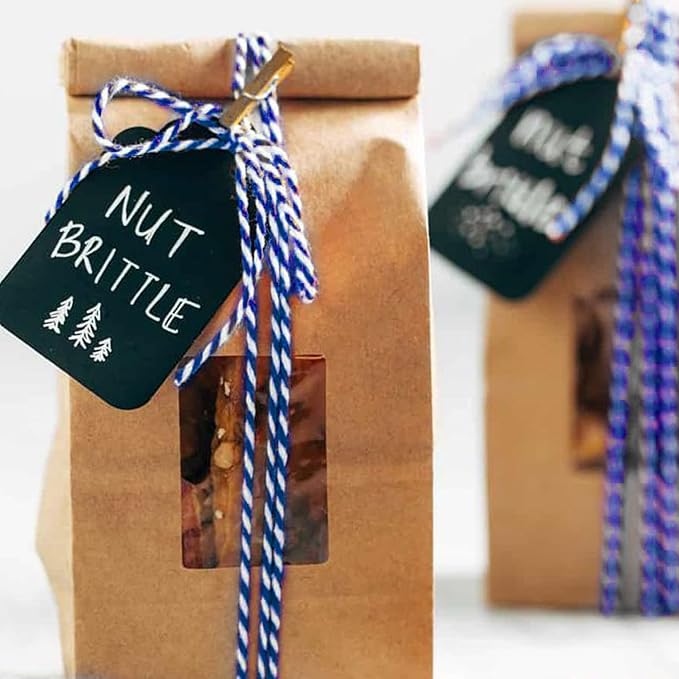 jijAcraft Blue and White Twine String, 328 Feet Christmas Bakers Twine String, 2MM Heavy Duty Packing String for DIY Crafts, Christmas Decoration, Gift Wrapping, Craft Wrapping