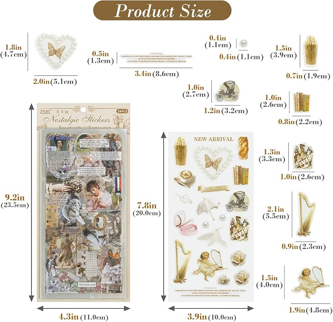 470+ Vintage Stickers for Scrapbooking and Junk Journal