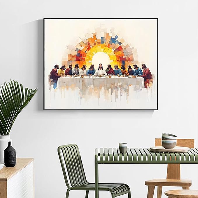 The Last Supper Paint by Numbers Kit for Adults Without Frame 16x20 IN | Jesus Paint by Numbers for Adults Beginner, DIY Acrylic Painting, Stress Relief Craft Kits, Home Wall Decor Gift
