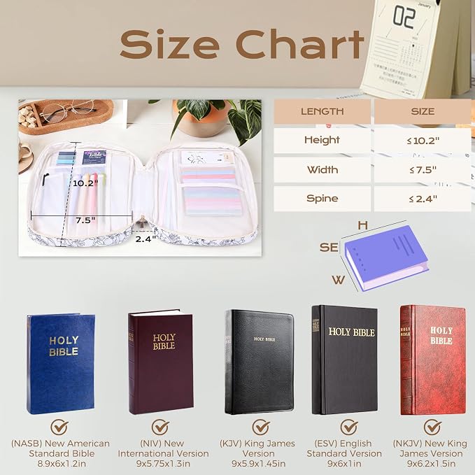 XKDOUS Bible Cover Case for Women Bible Bag Journaling Kit w/Study Supplies