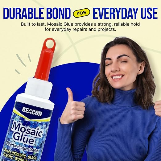 BEACON Mosaic Glue - Non-Toxic & Water Resistant, Ideal for All Tiles & Surfaces, 2-Ounce (Pack of 2)
