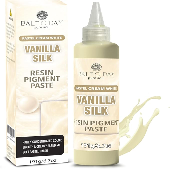 BALTIC DAY Vanilla Silk Pastel Pigment Paste for Epoxy Resin, 191g (6.7oz) | Highly concentrated Vanilla Silk pastel pigment paste for smooth opaque epoxy resin creations