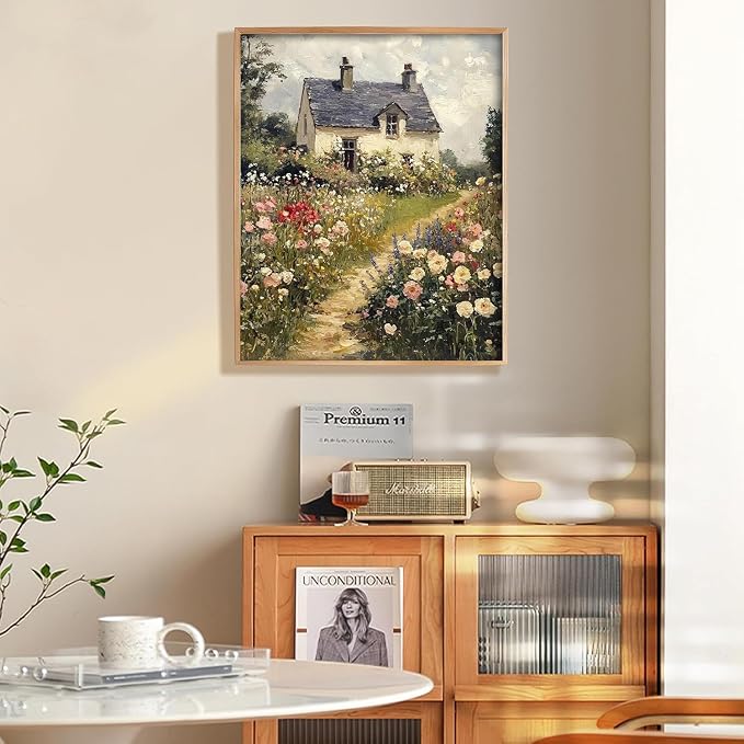Garden Scenery Paint by Numbers Kit for Adults,Color By Numbers for Adults | Countryside Scenery Decor Painting by Number On Canvas, Paint Number Artist Funny Without Frame DIY, Home Wall Decor, 12x16in