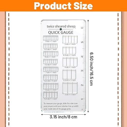 Quick Gauge Ruler for Knitting Crochet