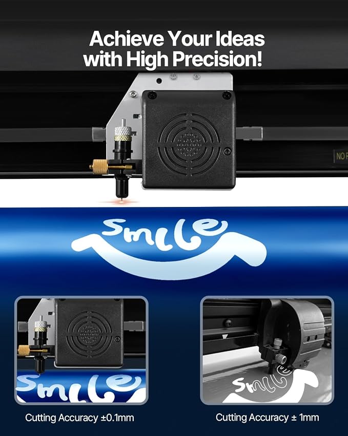 VEVOR Vinyl Cutter Machine Upgraded 28" Paper Feed Cutting Plotter Bundle | Compatible with Windows System, Adjustable Force & Speed Vinyl Printer with Powerful Stepper Motors, Signmaster Software