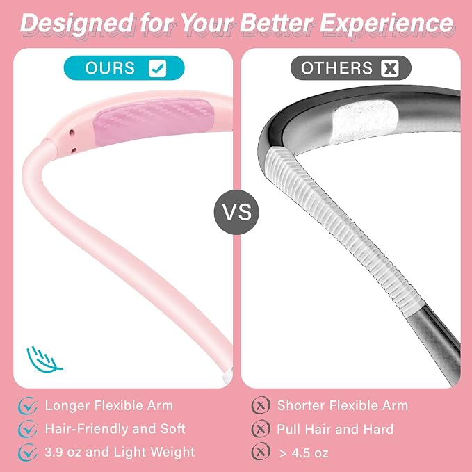 Vekkia Rechargeable LED Neck Book Light for Reading in Bed