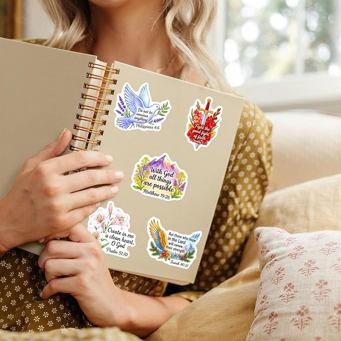 50PCS Christian Bible Verse Stickers, Scripture Stickers