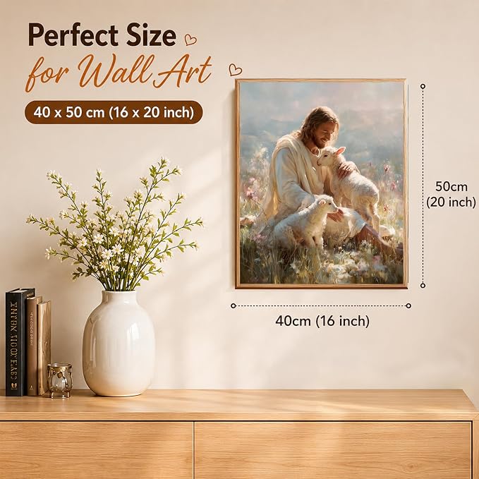 AUKELHJ Paint by Numbers Kit for Adults Beginner, Jesus, 16X20 Inch | Paint by Number for Adults, Beginner Friendly, High-Definition Color Canvas, Stress Relief, Home Decor, Gifts, Unframed