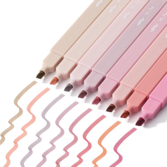 Mr. Pen- Aesthetic Highlighters No Bleed, 8 Pack, Assorted Colors | Chisel Tip, Cute Highlighters Assorted Colors for Journaling, Highlighting, Underlining, Fast Dry, Back to School Supplies
