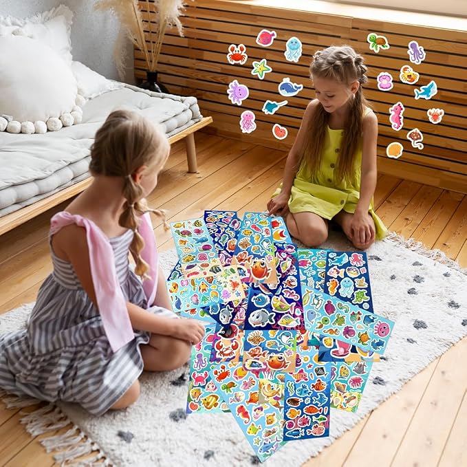 36 Sheets Ocean Stickers for Kids, 700+ Under The Sea Fish Animal Stickers | Ocean Stickers for for Scrapbooking, Water Bottles, Kids Party Favors,Crafts Decorations