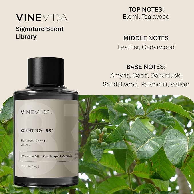 VINEVIDA [4oz] Scent No.83 Fragrance Oil for Candle & Soap Making - Made in USA Natural Candle Scents