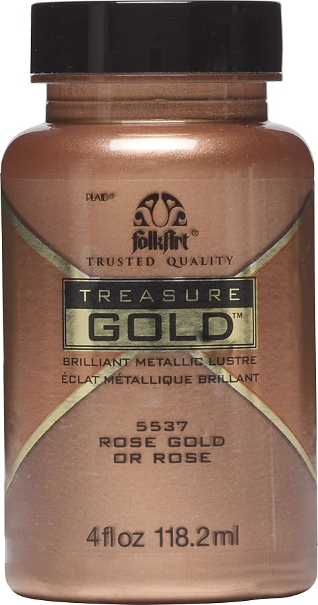 FolkArt Treasure Brilliant Metallic Paint, 4 oz, Rose Gold