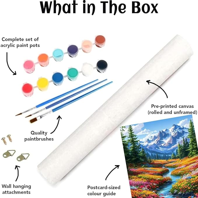 KICHANG Landscape Paint by Numbers Kit for Adults Beginner (Without Frame)