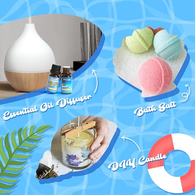 SALKING Surf & Sand Fragrance Oils, Premium Essential Oil Set for Diffuser